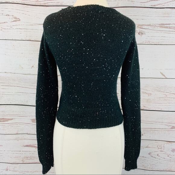 Aeropostale black silver sparkle cardigan sweater - Picture 5 of 8